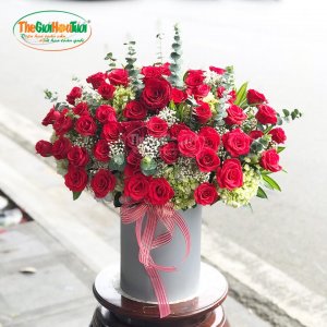 Giỏ hoa hồng - Mật ngọt tình yêu 