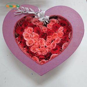 Hộp hoa hồng trái tim